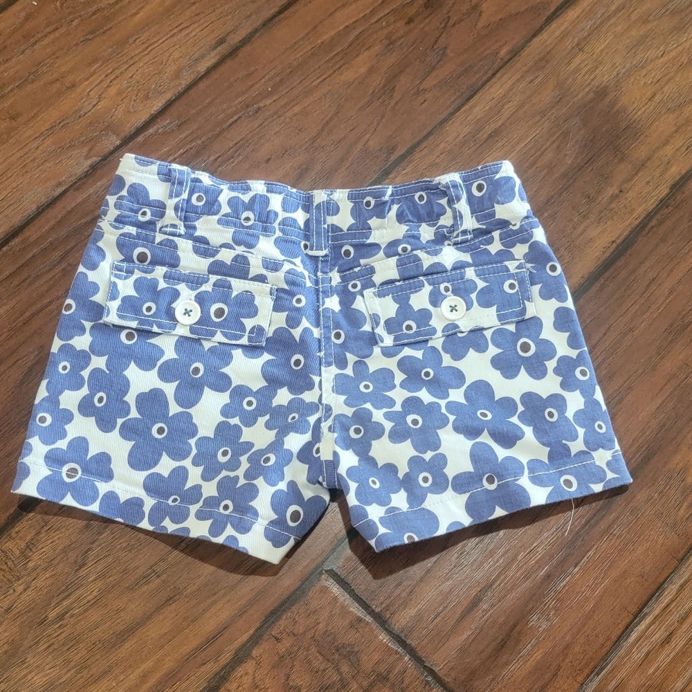 Mini Boden Blue and White Floral Cotton Shorts - Picture 8 of 9